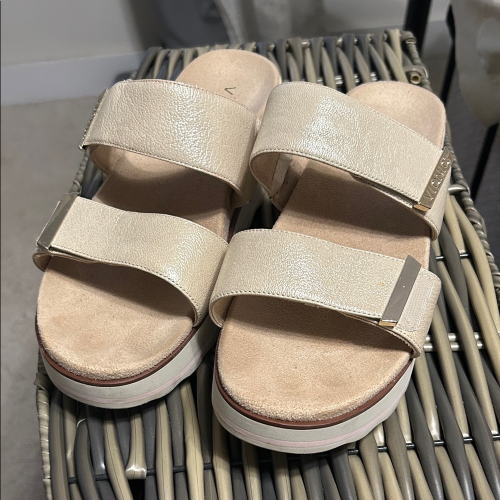 Vionic Beige Double Strap Sandals